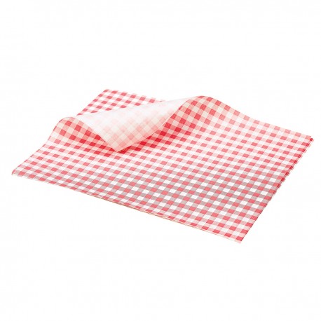 Vetvrij papier rood geblokt 25 x 20 cm 1000st (1 stuks)