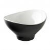 Ovale kom Zwart/Wit 29cm Melamine (6 stuks)
