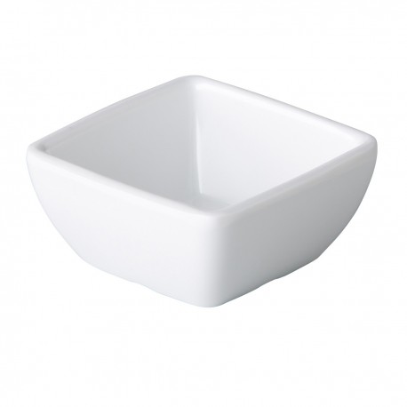 Gebogen vierkante bakje 6,3cm wit Melamine (24 stuks)
