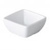 Gebogen vierkante bakje 6,3cm wit Melamine (24 stuks)