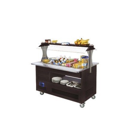 Buffet - Salad bar, gekoeld, 4x GN 1/1-150 (Wengé hout)