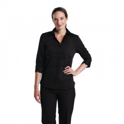 Uniform Works dames stretch shirt zwart L