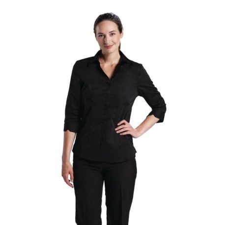 Uniform Works dames stretch shirt zwart XL