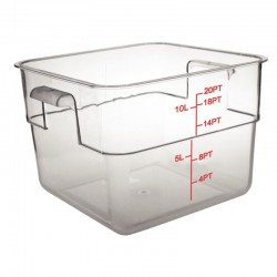Vogue polycarbonaat voedseldoos vierkant 10ltr