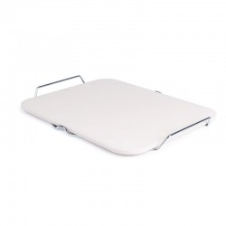 Rechthoekige pizzasteen met metalen houder