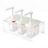 Araven set van 3 sausdispensers GN 1/9 transparant 1,5L