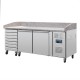 Polar pizza werkbank met marmeren blad en deeglades 428ltr