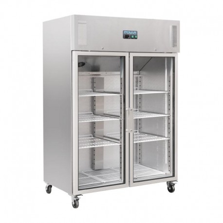 Polar Gastro 2-deurs koeling met glazen deuren 1200ltr