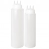 Vogue portioneer knijpfles transparant met 3 spuitmonden 102cl