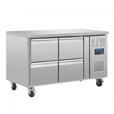 Polar geventileerde gekoelde GN werkbank met 4 laden