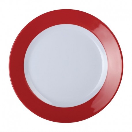 Kristallon Gala melamine bord met rode rand 19,5cm