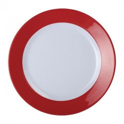 Kristallon Gala melamine bord met rode rand 26cm