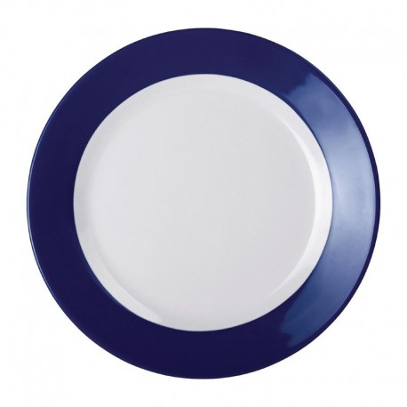 Kristallon Gala melamine bord met blauwe rand 23cm