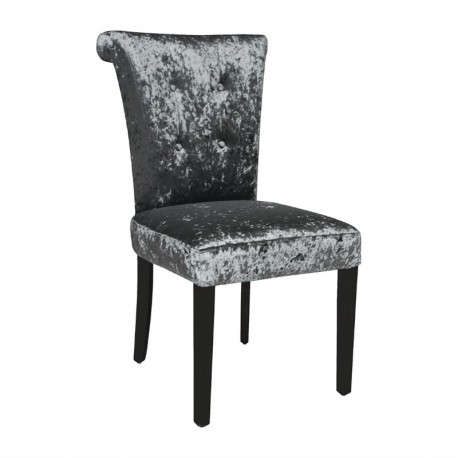 Bolero fluwelen eetkamerstoel grijs 2 stuks