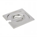 Gastro M RVS gastronorm deksel GN 1/6 met lepeluitsparing