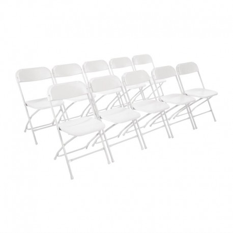 Bolero opklapbare stoel wit (10 stuks)