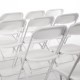 Bolero opklapbare stoel wit (10 stuks)