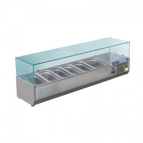 Polar opzetkoelvitrine 5x GN1/3 en 1x GN1/2