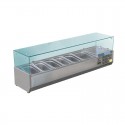 Polar G-serie opzetkoelvitrine 5x GN 1/3 en 1x GN 1/2