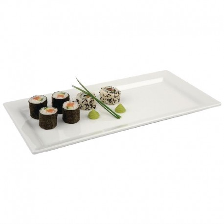 Pure rechthoekige melamine schaal wit 35,5x18cm
