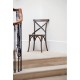 Bolero houten stoel met gekruiste rugleuning walnoot 2 stuks