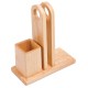 Olympia houten menuhouder met bestekbakje