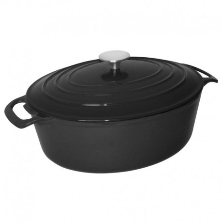 Vogue ovale braadpan 6ltr zwart