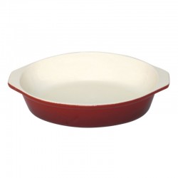 Vogue ronde gietijzeren gratineerschaal 0,4ltr rood