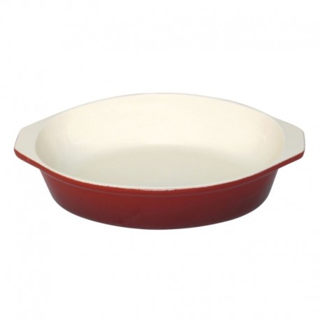 Vogue ronde gietijzeren gratineerschaal 0,4ltr rood