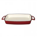 Vogue rechthoekige gietijzeren ovenschaal rood 1,8L