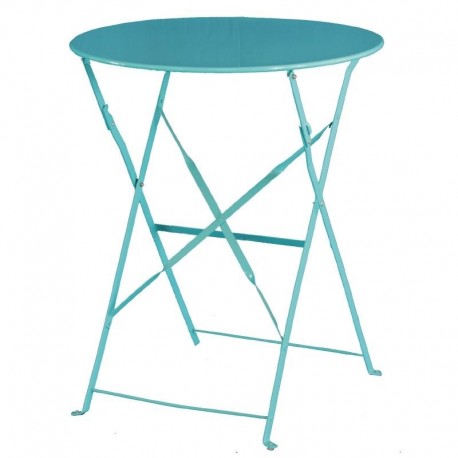 Bolero ronde stalen opklapbare tafel turquoise 59,5cm