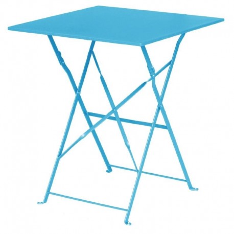 Bolero vierkante opklapbare stalen tafel turquoise 60cm