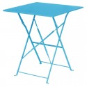 Bolero vierkante opklapbare stalen tafel turquoise 60cm