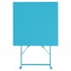 Bolero vierkante opklapbare stalen tafel turquoise 60cm