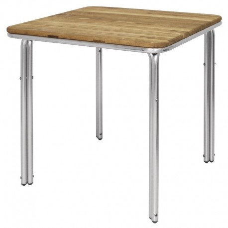 Bolero vierkante essen en aluminium tafel 70cm