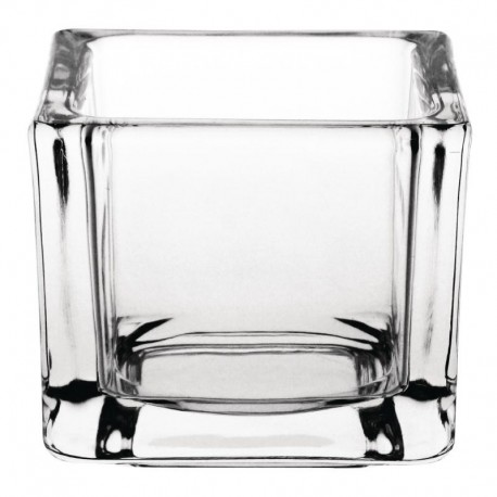 Olympia glazen theelichthouders vierkant transparant
