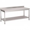 Gastro-M RVS werktafel met onderblad en achteropstand 160x70x85cm