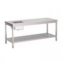 Gastro M RVS cheftafel met onderblad 85x120x70cm