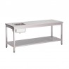 Gastro-M RVS cheftafel met onderblad 180x70x85cm
