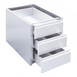 Gastro M RVS ladeblok met 3 laden voor onderbouw 45x58x55cm