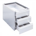 Gastro M RVS ladeblok met 3 laden voor onderbouw 45x58x55cm