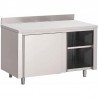 Gastro-M RVS werktafel met schuifdeuren en achteropstand 200x70x85cm