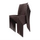 Bolero kunststof rotan stoel zonder armleuning zwart - 4 stuks