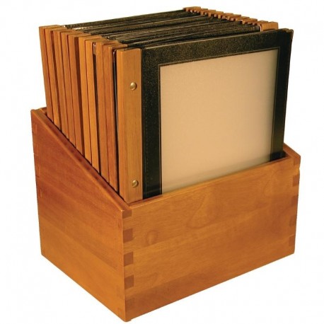 Securit menumappen set met houten box A4 zwart
