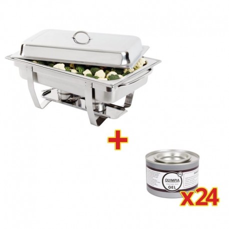 SPECIALE AANBIEDING Olympia Milan Chafing Dish met x24 Olympia brandpasta gel