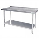 Vogue RVS werktafel met achteropstand 90x120x60cm