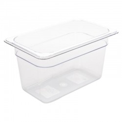 Vogue polycarbonaat bak transparant GN1/4 150mm