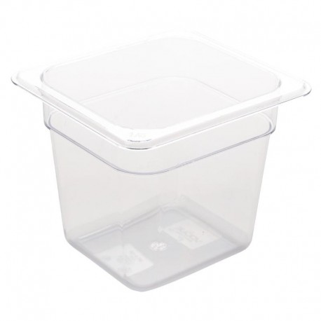 Vogue polycarbonaat bak transparant GN1/6 150mm