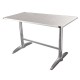 Bolero rechthoekige RVS tafel met dubbele tafelpoot 120cm