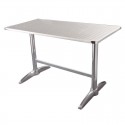 Bolero rechthoekige RVS tafel met dubbele tafelpoot 120cm